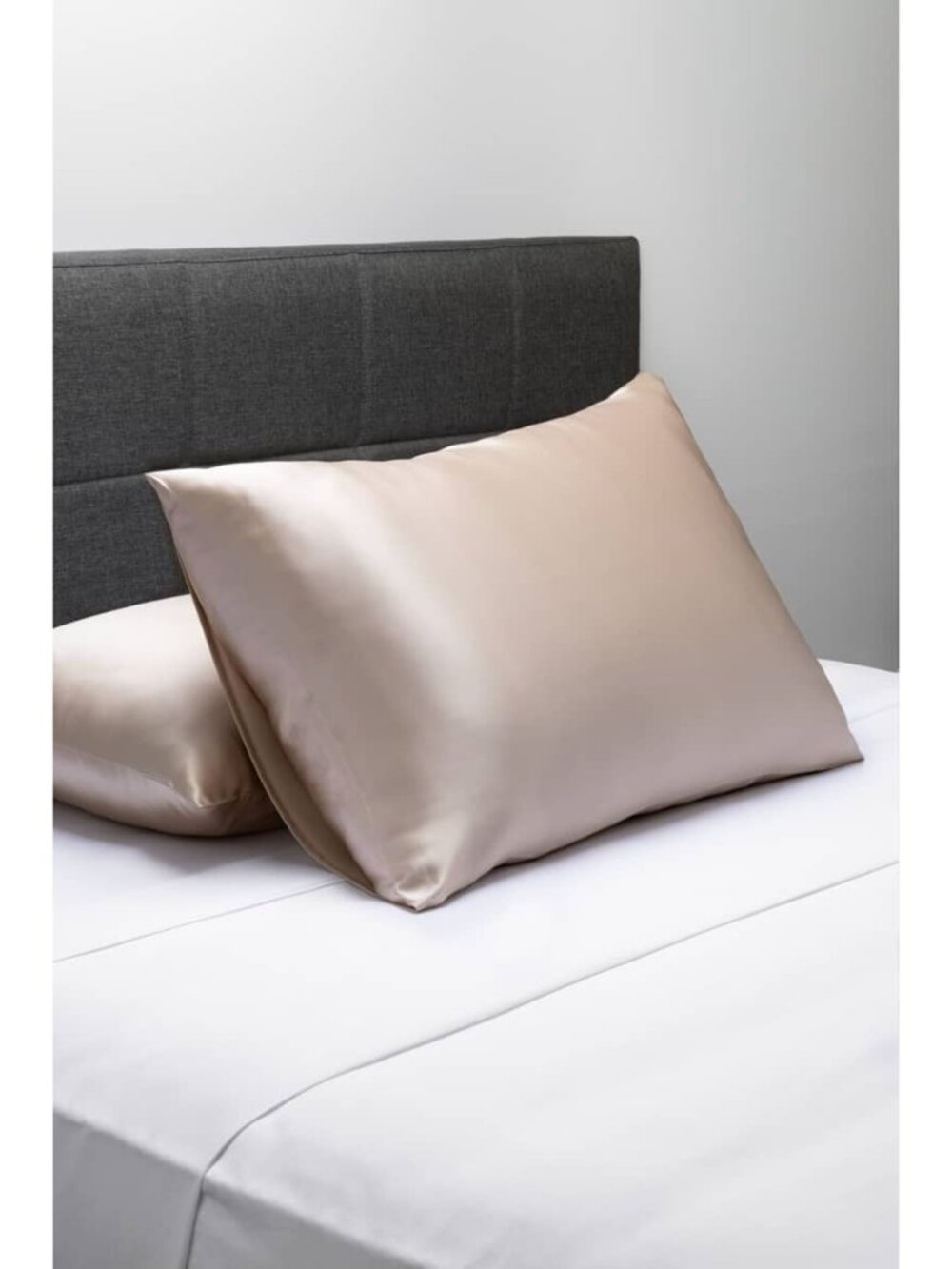 Fishers Finery 19mm 100% Pure Mulberry Silk Queen Pillowcase Taupe Gift Box NIB
